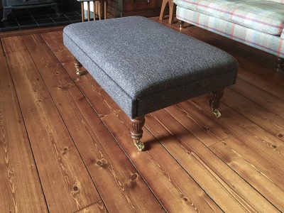 footstool in harris tweed