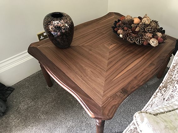 Bespoke side table in walnut