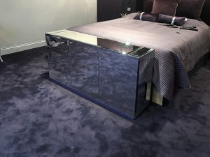 End of bed mirror tv cabinet with lift