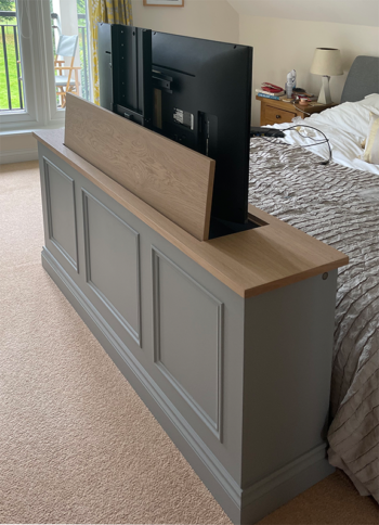 TV lift cabinet for end of bed