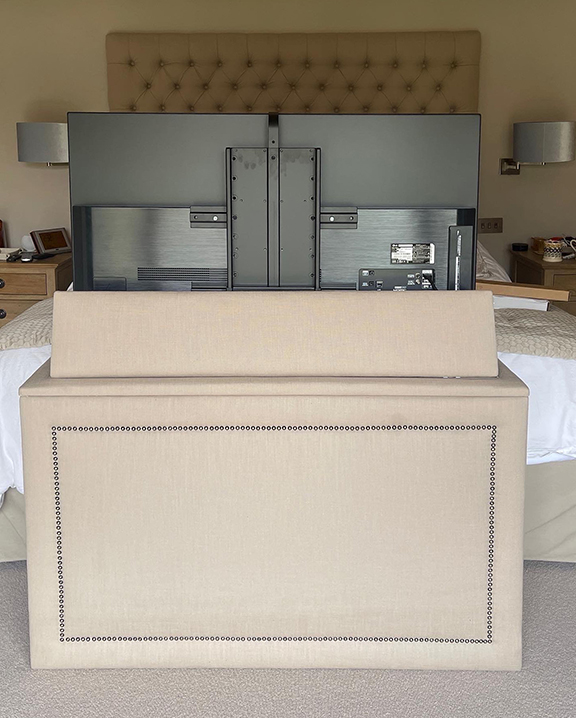 Upholstered ottoman tv lift cabinet uk